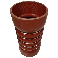 Патрубок интеркулера!силикон, красный D=100мм,L=205 5колец\MB OM442LA Хорс | ТопДизель