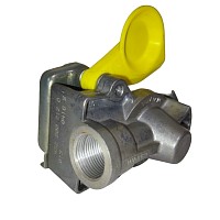 Cоединительная головка желтая с клапаном на тягач M22x1.5 Mercedes Benz/Volvo/MAN/DAF/Scania Febi | ТопДизель