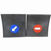 Брызговики задние резиновые черные с указателями "Стрелка-Кирпич" комплект 2шт. 400x400 LUX ДП | ТопДизель