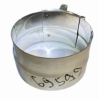 Хомут глушителя нержавейка ступенчатый d=127-132 DAF XF9, Volvo FL7/10/12, FM10/12, FH12/16 Exit | ТопДизель